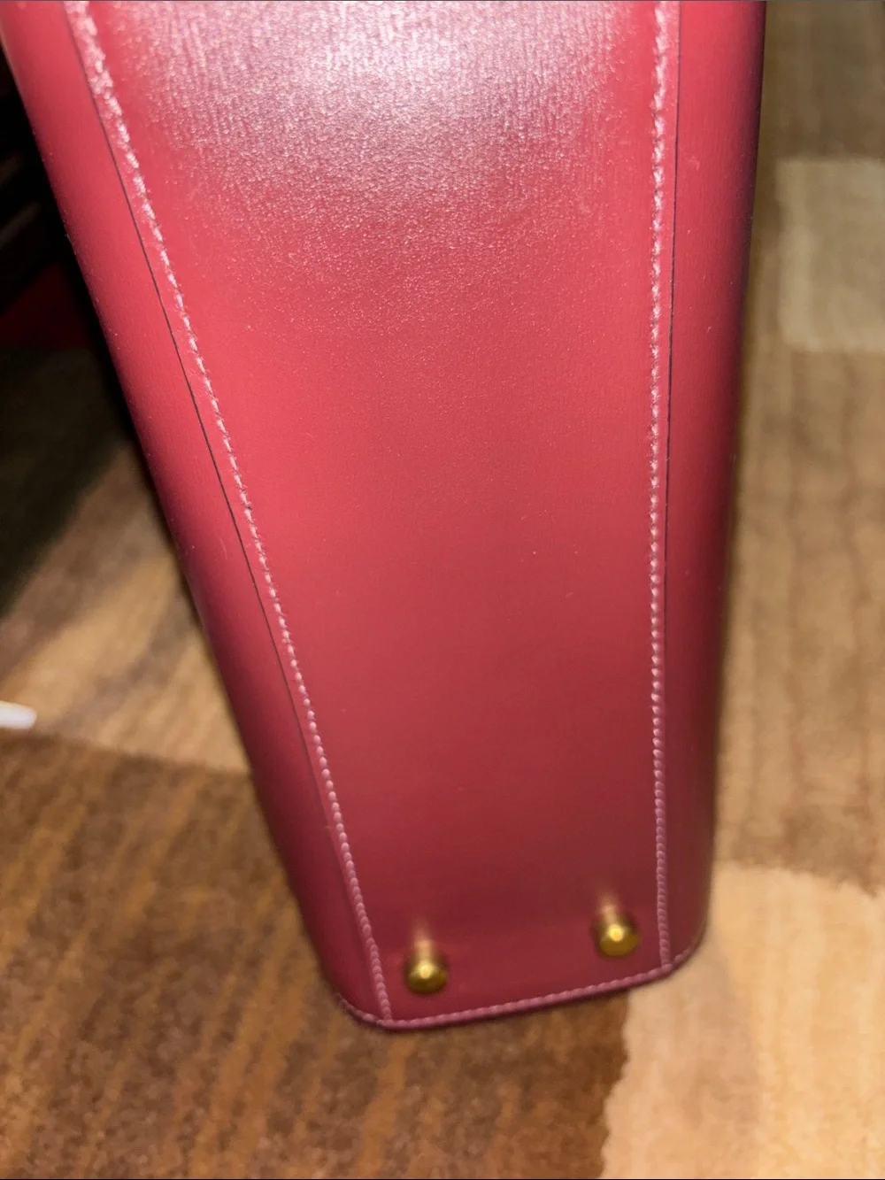 Coach Burgundy Satchel with Pink Top Handles